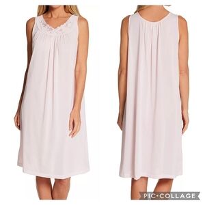 Shadowline Petals Nightgown Pink Embroidered Floral Sleeveless Size Medium